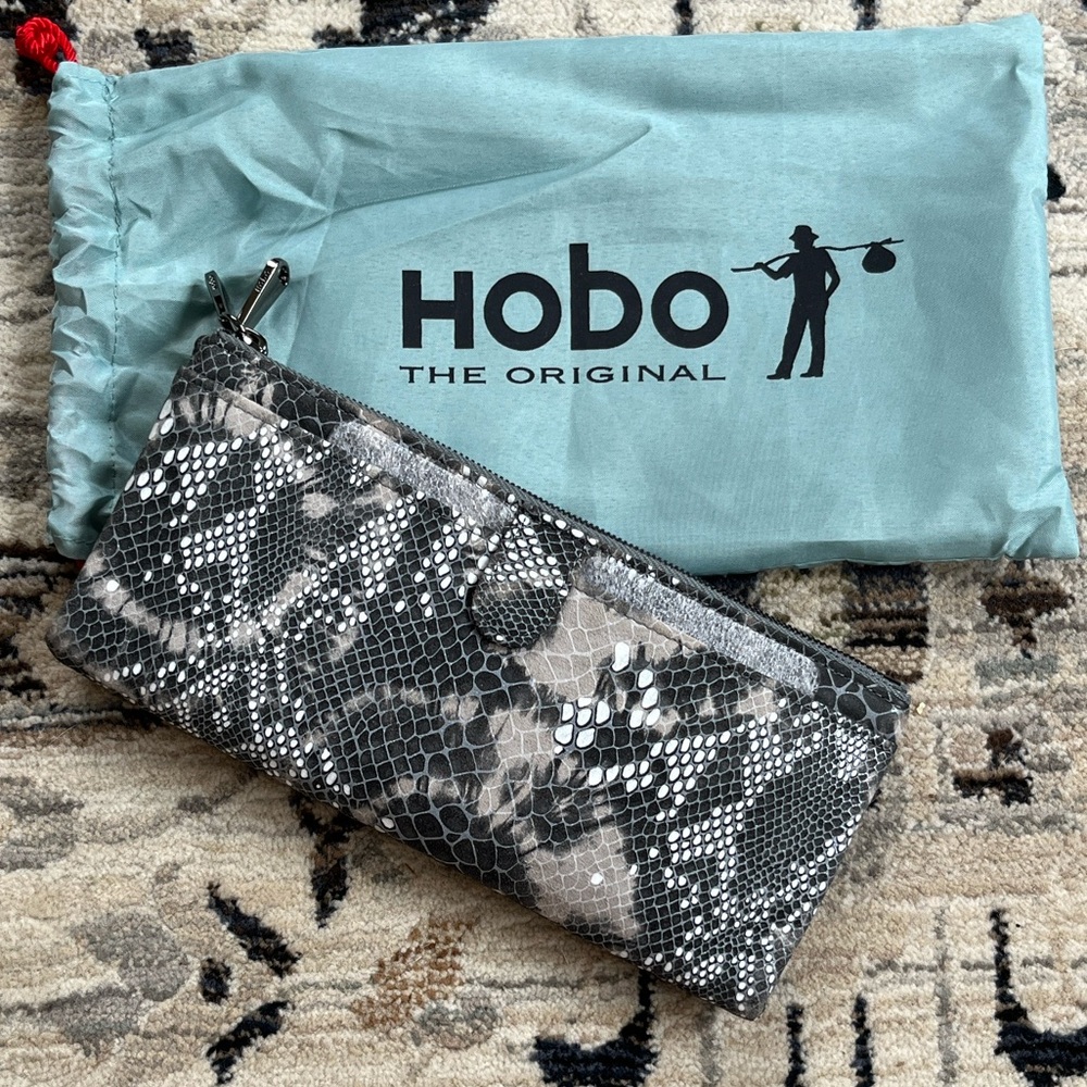 HOBO Black and Gray Snakeskin Wallet
